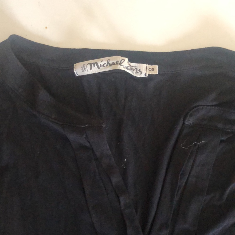 Michael stars surplice long sleeve tee. Button details on arms.